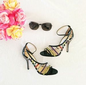Jimmy Choo Glossy Elaphe Stiletto Sandals